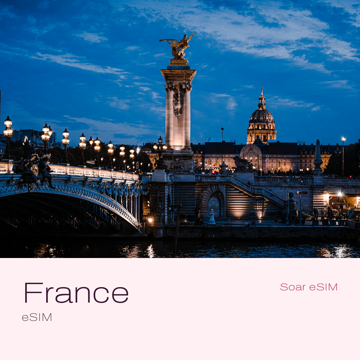 France travel eSIM with a destination photo