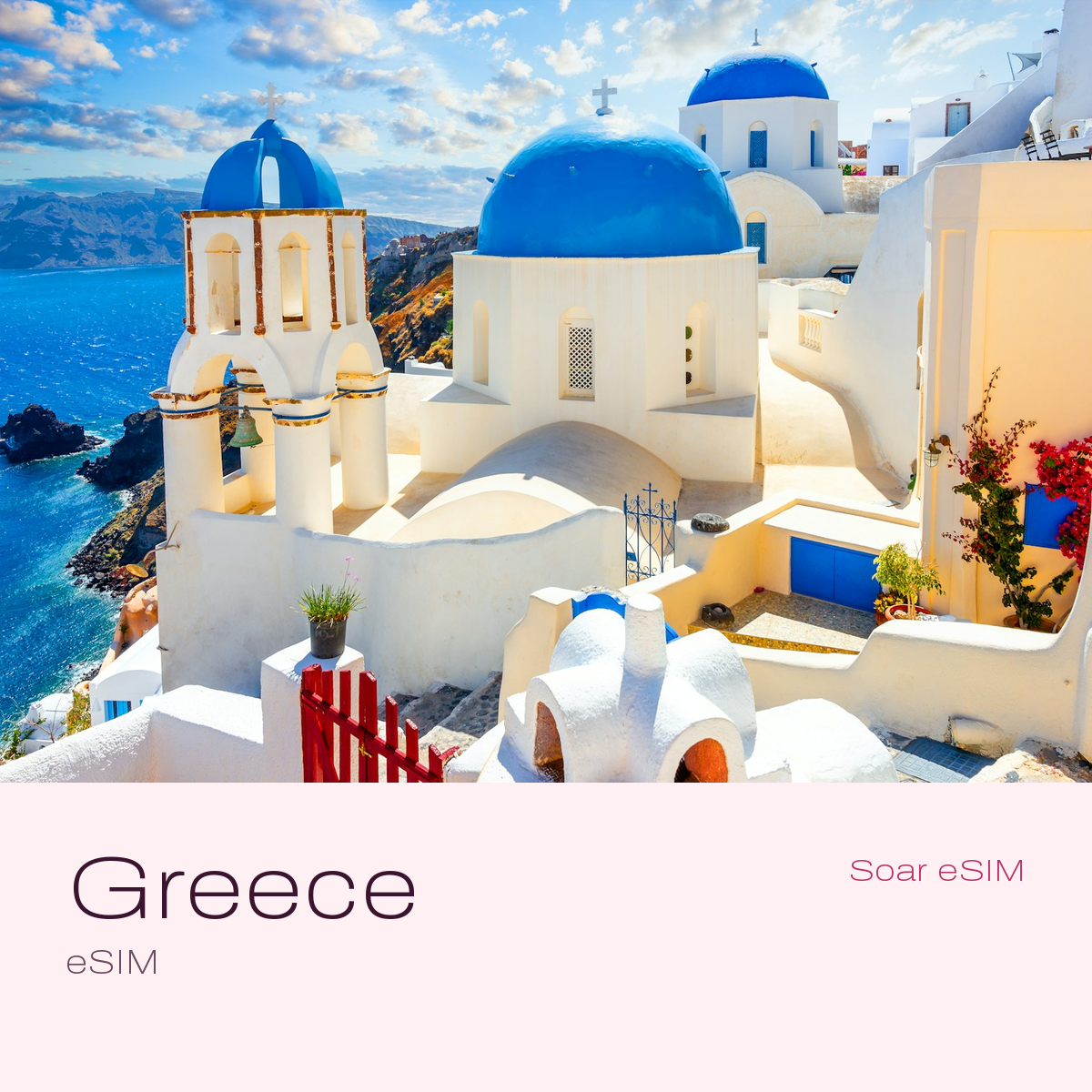 Greece travel eSIM with a destination photo