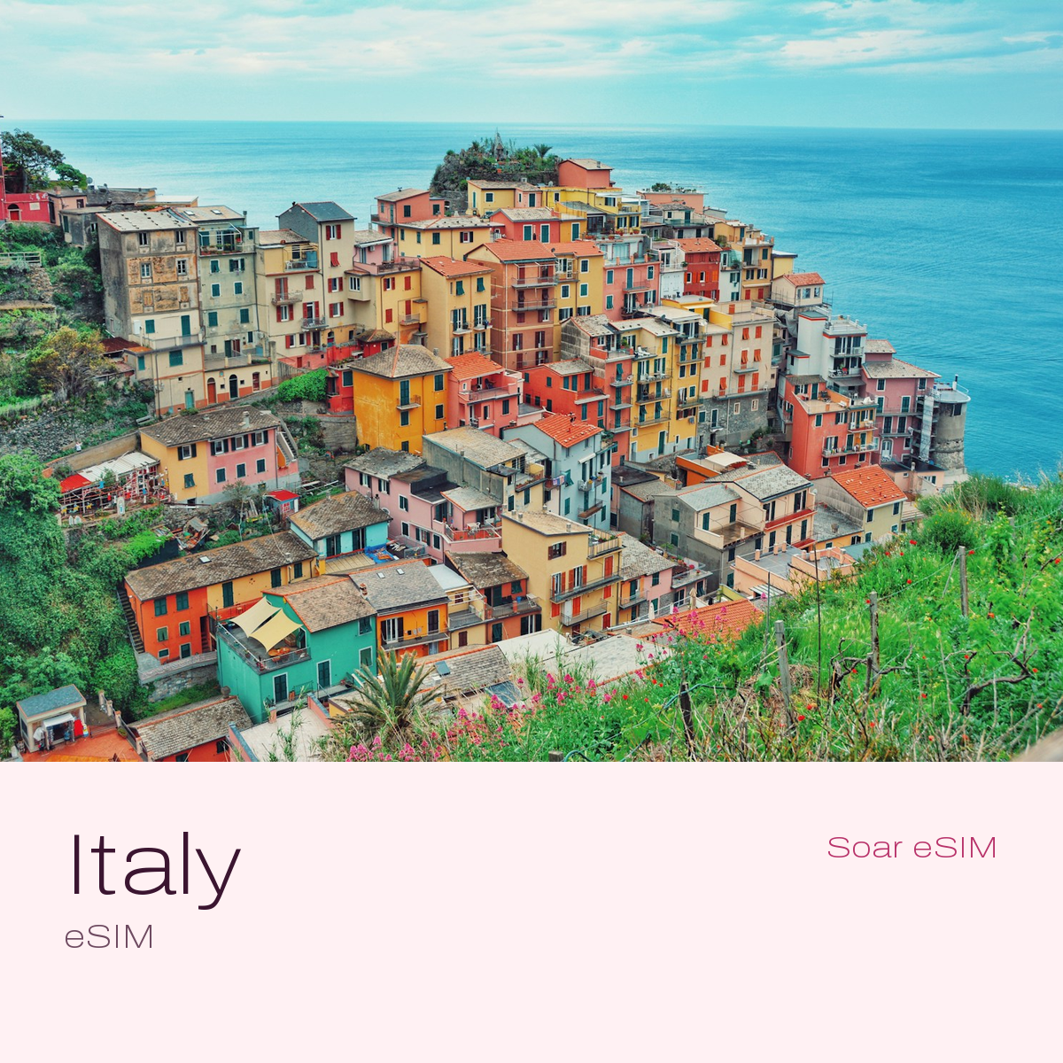 Italy travel eSIM with a destination photo