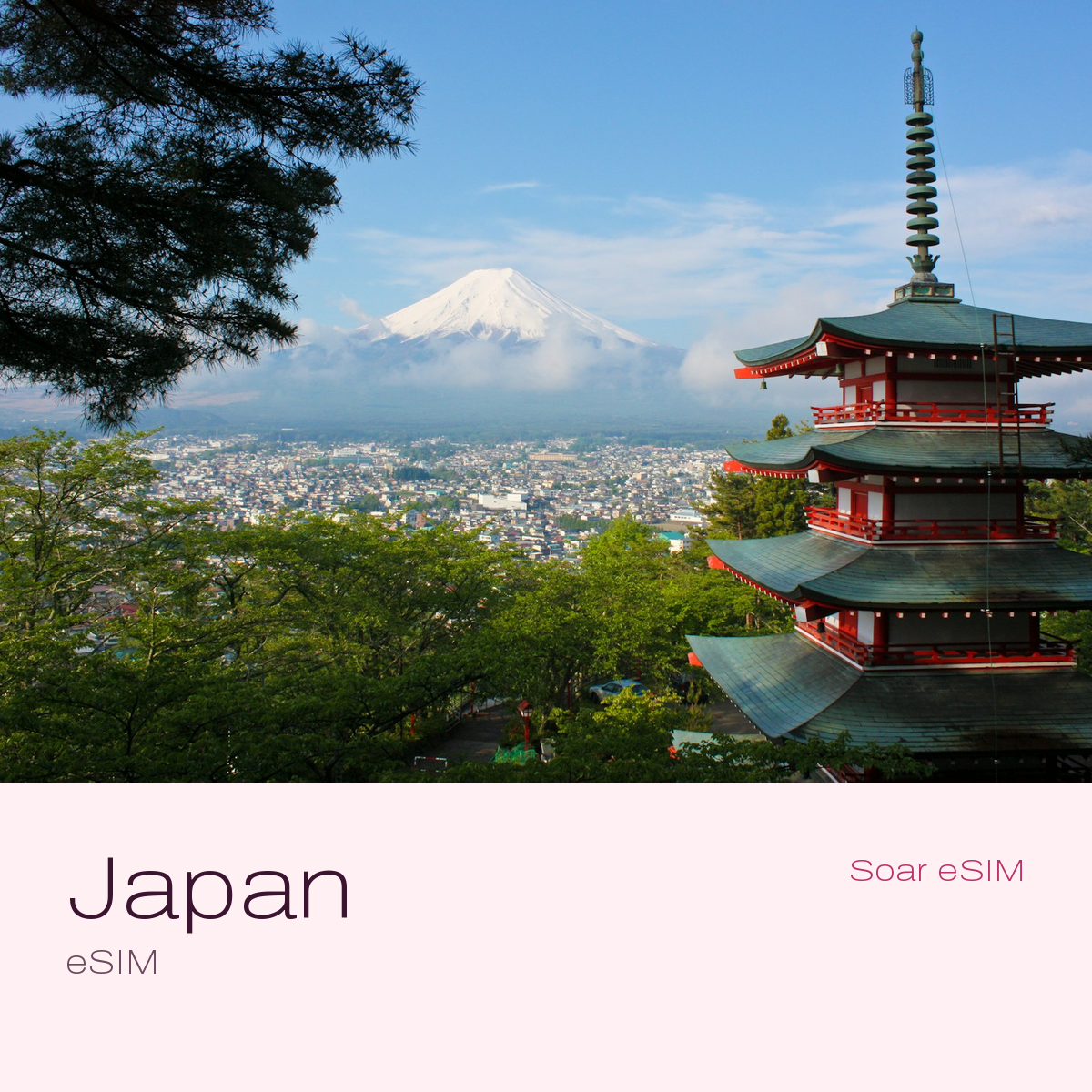 Japan travel eSIM with a destination photo