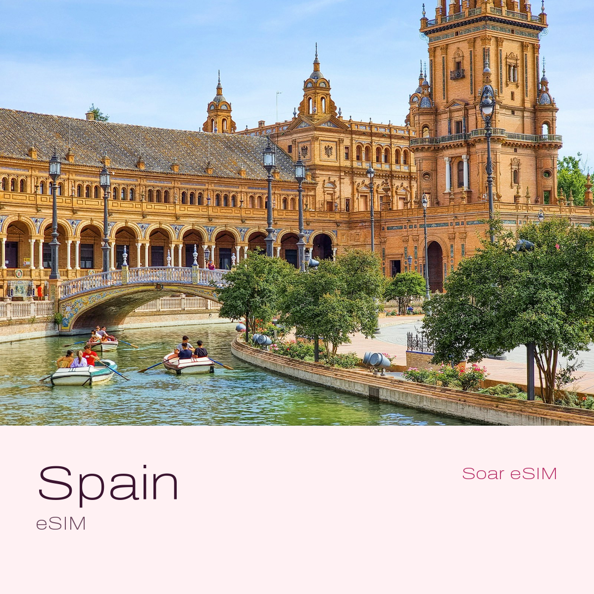 Spain travel eSIM with a destination photo