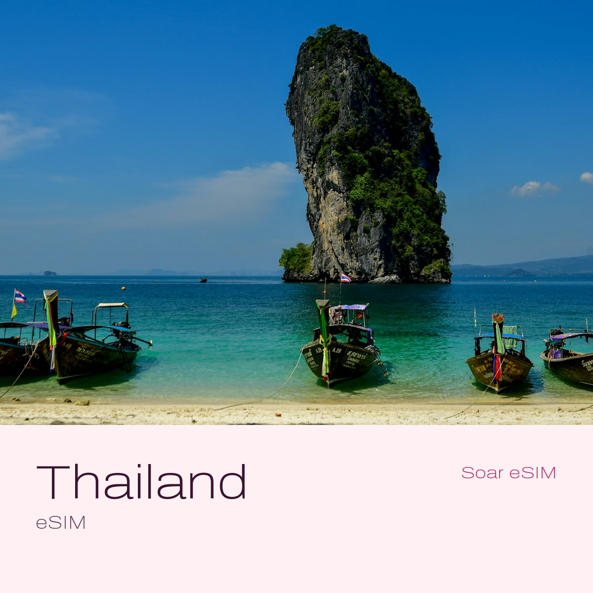Thailand travel eSIM with a destination photo