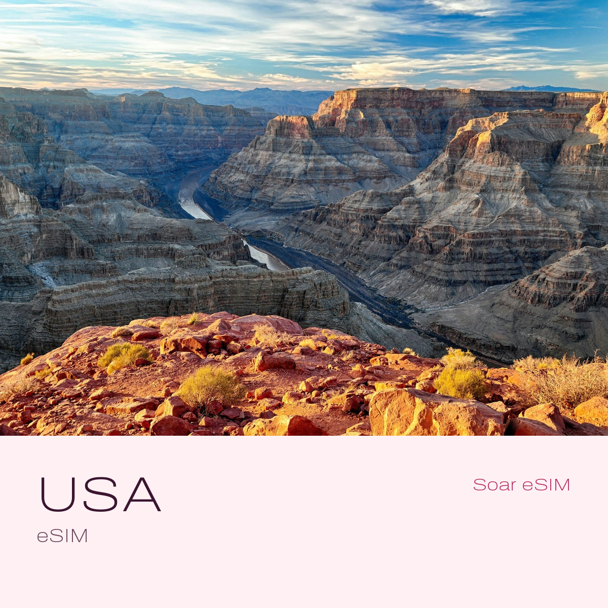 USA travel eSIM with a destination photo